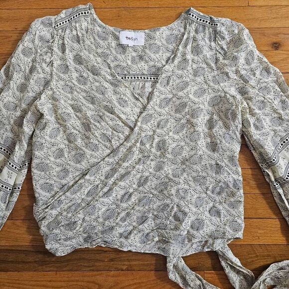 Ba&sh Women's Top Size L Wrap Long Sleeve Boho Blouse - Picture 4 of 14